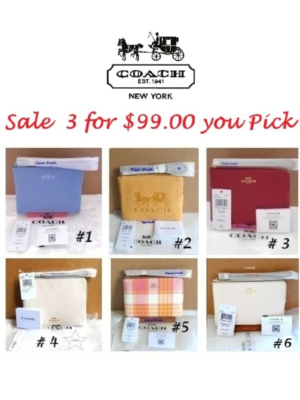 NWT Coach Wristlet Bundle